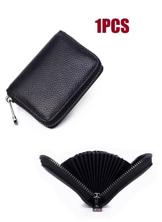 YJ Calf Leather Clip Black 1 piece Unisex - Image 1