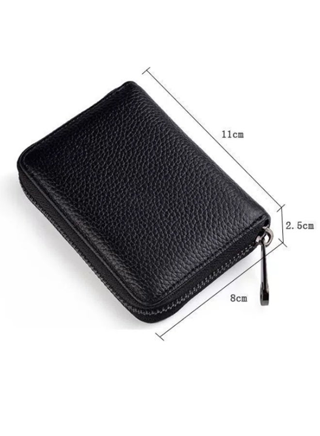 YJ Calf Leather Clip Black 1 piece Unisex - Image 2