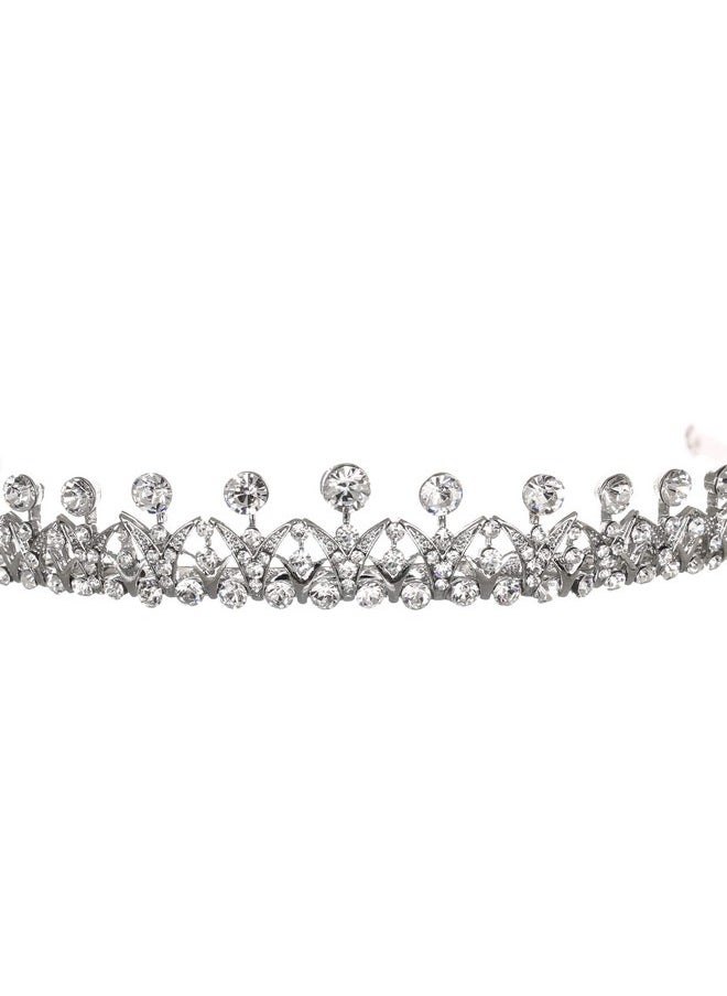 SAMKY Bridal Wedding Tiara Rhinestone Crown Crystal Headpiece Bride'S Hair Accessories  - Image 3