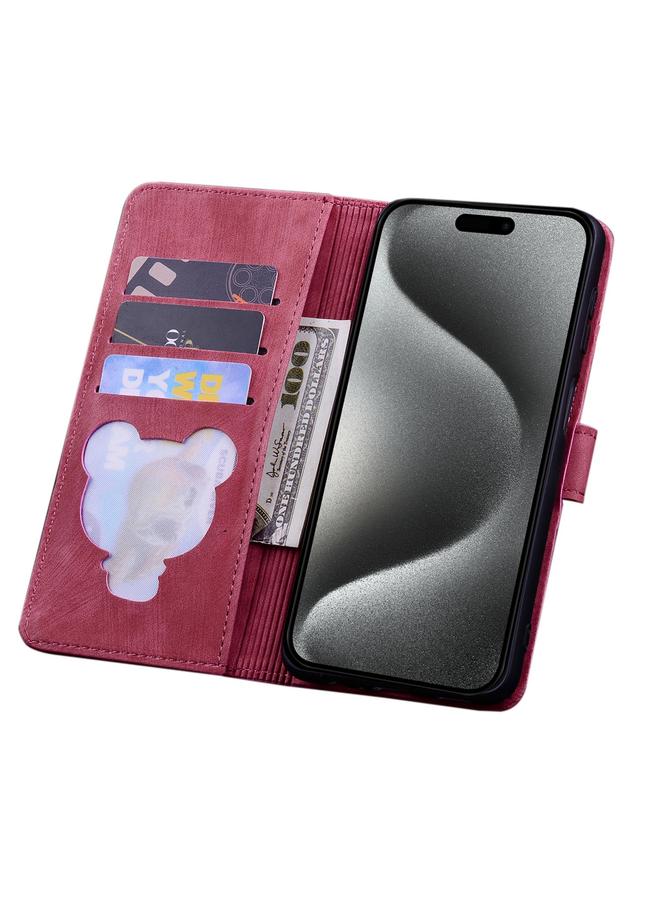 S-TOP Case For iPhone 15 Pro Max Cartoon Sakura Cat Embossed Leather Phone Case - Image 4
