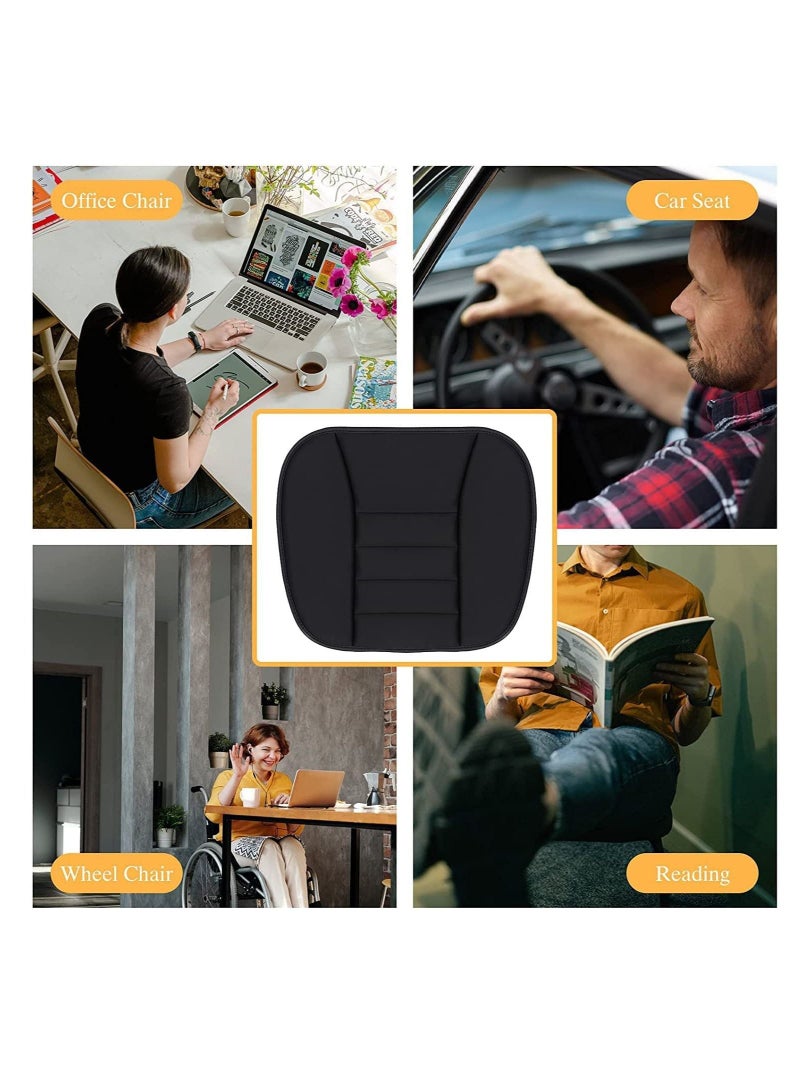 SYOSI Car Seat Cushion Pad Memory Foam Seat Cushion for Car Driver Seat Cushion with Non Slip Bottom Seat Protector Cushion for CarOfficeHome Use, Black - Image 2