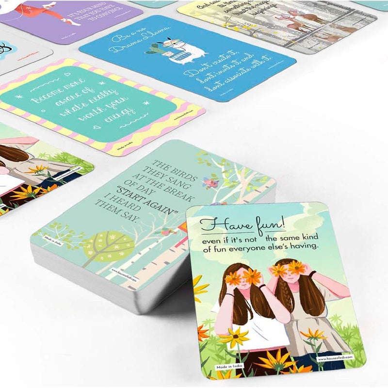 HOUSE OF EDI Motivational Cards | Inspirational Mini Note Cards,Encouragement Card Set with 61 Quotes | Great Gifts for Employees, Appreciation Cards | Daily Wellness Ritual | Made in India - Image 3