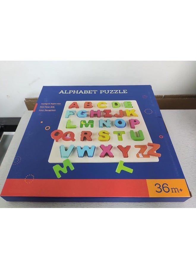 Coogam Coogam Wooden Alphabet Puzzle â€“ ABC Letters Sorting Board Blocks Montessori Matching Game Jigsaw Educational Early Learning Toy Gift for Preschool Year Old Kids  - Image 1