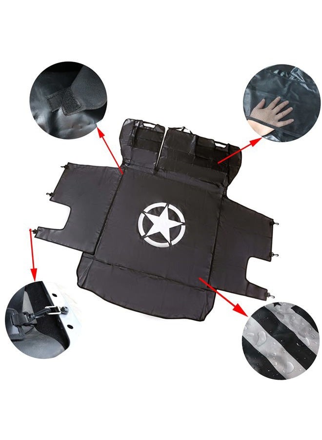 BESTAOO Dog Cargo Liner for Jeep, Waterproof Pet Dog Trunk Cargo Liner for 2007-2021 Jeep Wrangler JK JL 4-Door, Heavy Duty Oxford Nonslip Dog Trunk Cargo Protector Washable Dog Seat Cover (Star) - Image 5