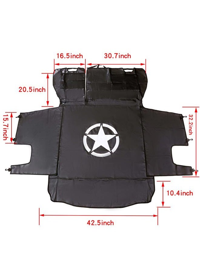 BESTAOO Dog Cargo Liner for Jeep, Waterproof Pet Dog Trunk Cargo Liner for 2007-2021 Jeep Wrangler JK JL 4-Door, Heavy Duty Oxford Nonslip Dog Trunk Cargo Protector Washable Dog Seat Cover (Star) - Image 2