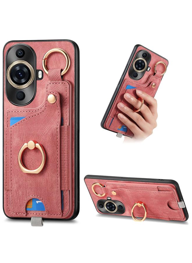 اس-توب جراب لهاتف Huawei nova 11 4G بتصميم كلاسيكي مع حلقة تعليق وحقيبة بطاقات - Image 1