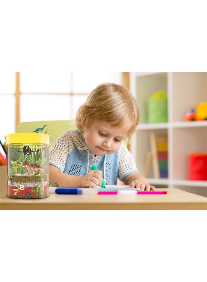 Dan&Darci Dino World Terrarium Kit For Kids Led Light In Lid Dinosaur Toys For Boys & Girls Age 3, 4, 5, 6, 7, 8+ Year Old Boy And Girl Gifts Dinosaur Garden + Toy Dinosaurs Stem Science Gardening Kits - Image 4