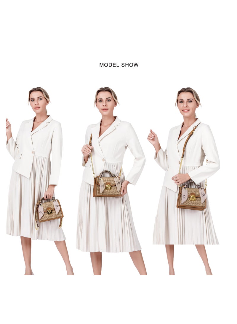 بليه روان شنطة يد نسائية فاخرة مع شال حريري أنيق – شنط كتف وكروس متعددة الاستخدام للدوام والجامعة والمشاوير اليومية - Image 2