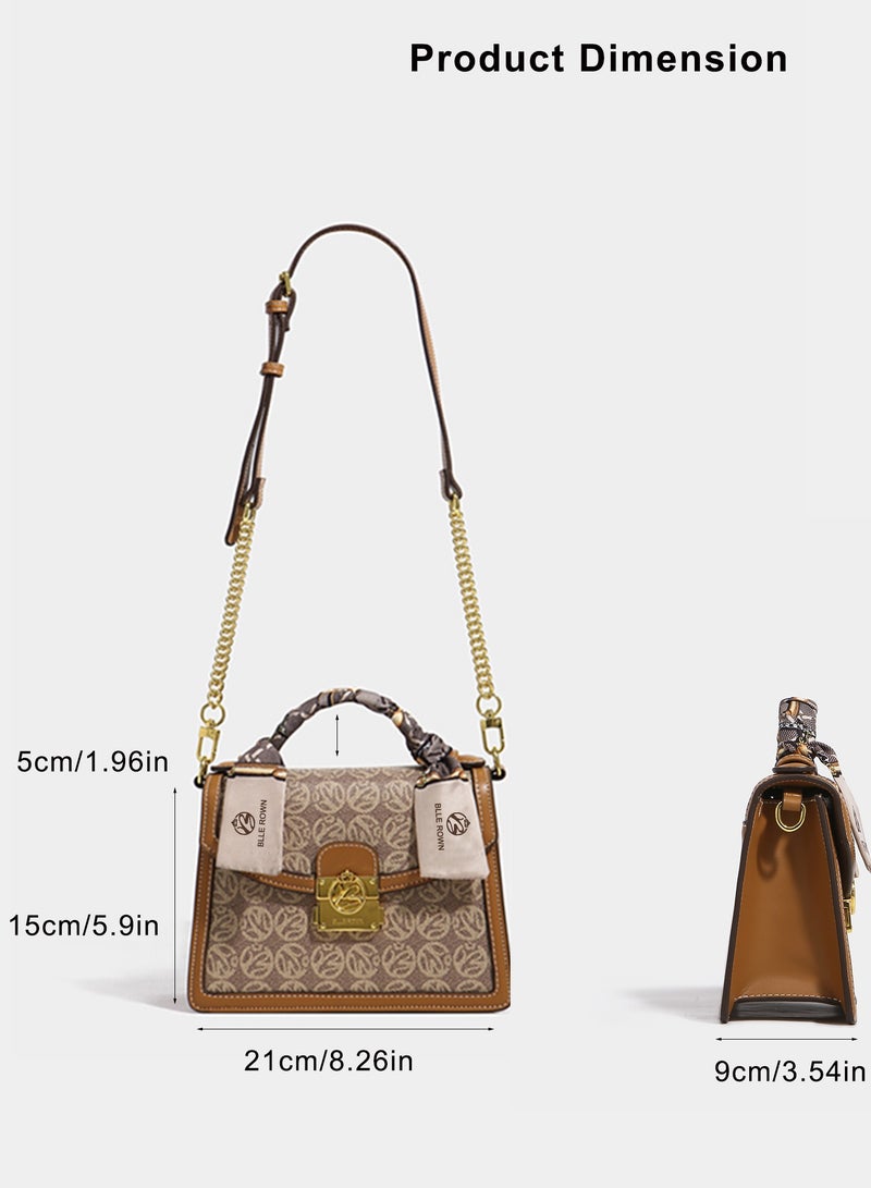 بليه روان شنطة يد نسائية فاخرة مع شال حريري أنيق – شنط كتف وكروس متعددة الاستخدام للدوام والجامعة والمشاوير اليومية - Image 3