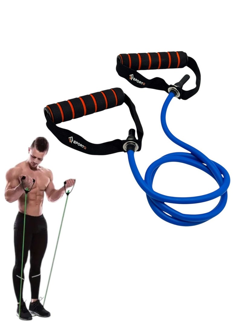 SportQ Tube Resistance Bands for Physical Training, Muscle Stretching, Fitness and Body Sculpting for Men and Women, Elastic Band, Tubular Resistance Band for Body Sculpting, Exercise Belt Resistance Band for Home and Gym - Image 1