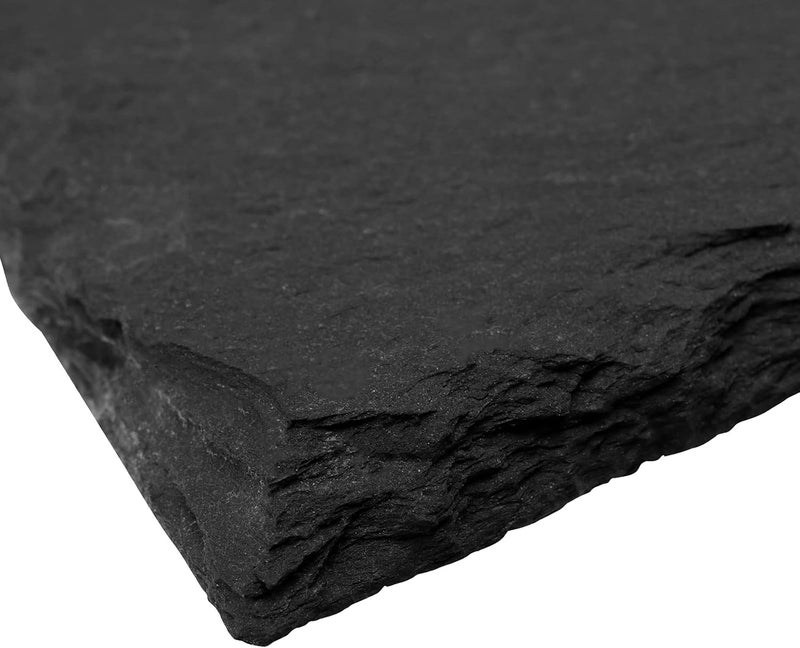 FUNSUEI 6 Pack 12 x 8 Inches Black Slate Cheese Board Natural Slate Cheese Plates Rectangular Slate Serving Tray for Meat Fruit Biscuit Kitchen Dining Parties - Image 3