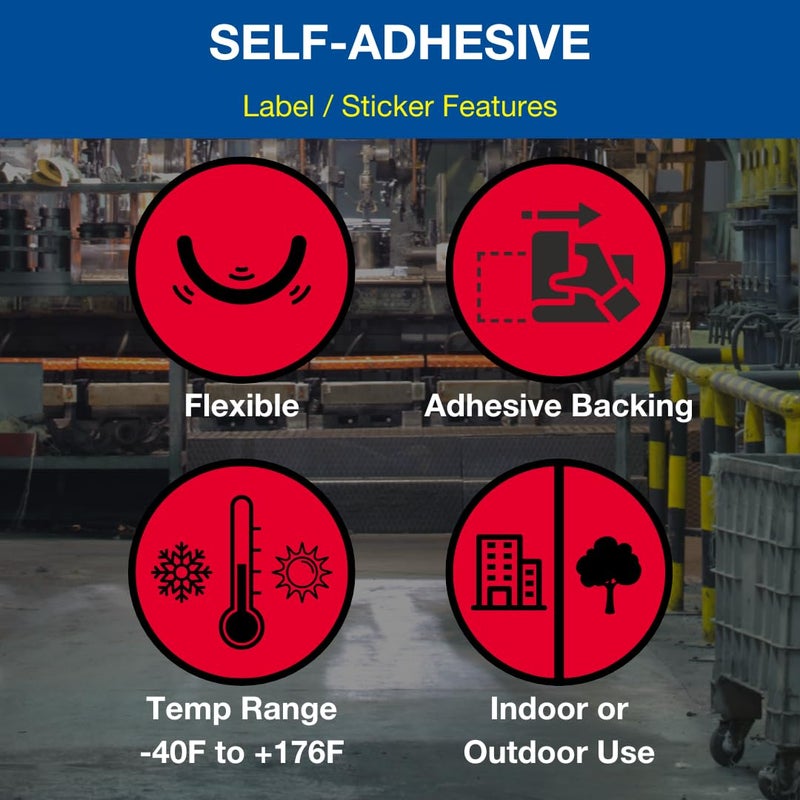 ComplianceSigns.com Warning Secondary Power Source Generator Connected ANSI Label Decal, 5x3.5 inch 4-Pack Vinyl for Electrical Industrial Notices - Image 4