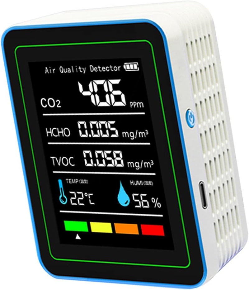 Professional Indoor Air Monitors 5 in 1 Portable Detector for CO2 TVOC HCHO Temperature Humidity for Home Car Formaldehyde Detector - Image 3