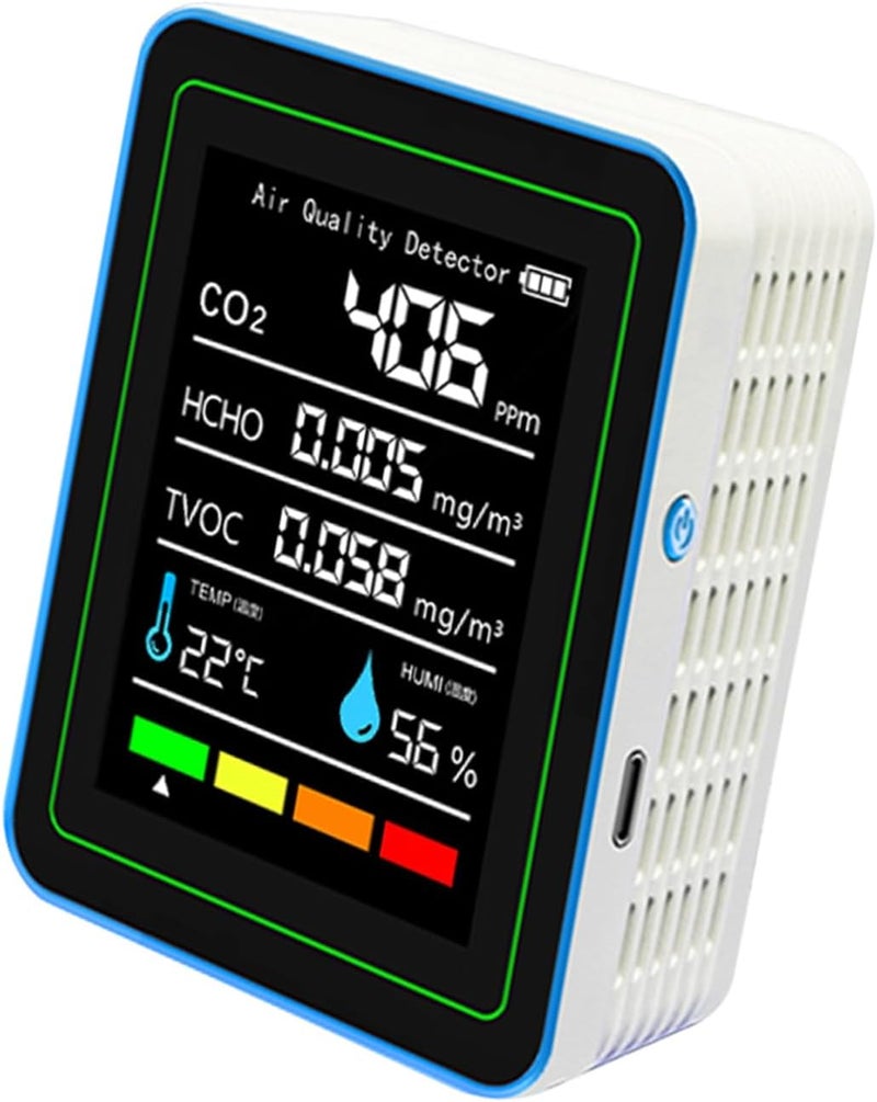 Professional Indoor Air Monitors 5 in 1 Portable Detector for CO2 TVOC HCHO Temperature Humidity for Home Car Formaldehyde Detector - Image 5
