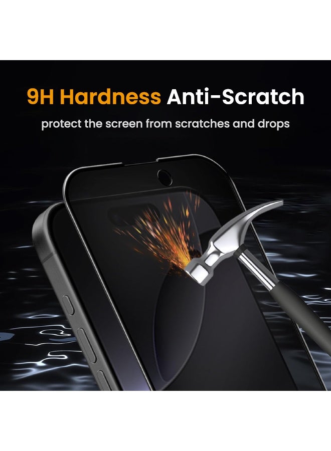 Glass 2 Pack Privacy Screen Protector for iPhone 16, [30° Anti-Spy][9H Hardness][Anti Scratch][Bubble Free] Tempered Screen Protector for iPhone 16 6.1 inch (Boxed, 2PCS) - Image 5