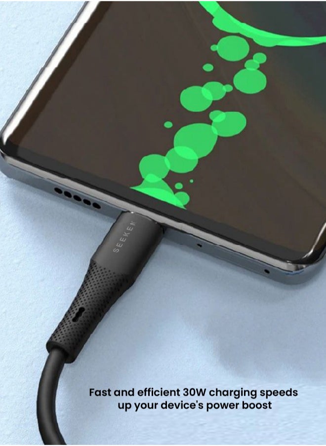 SEEKEN 30W SILICONE 1M USB TO TYPE C-CABLE | Fast Charging | Braided Cable | Premium Design. - pzsku/ZECFFE05AB9E4F6CBAE50Z/45/_/1736331670/5b8c7a20-547e-4e30-b5e7-8a6fea8facd6