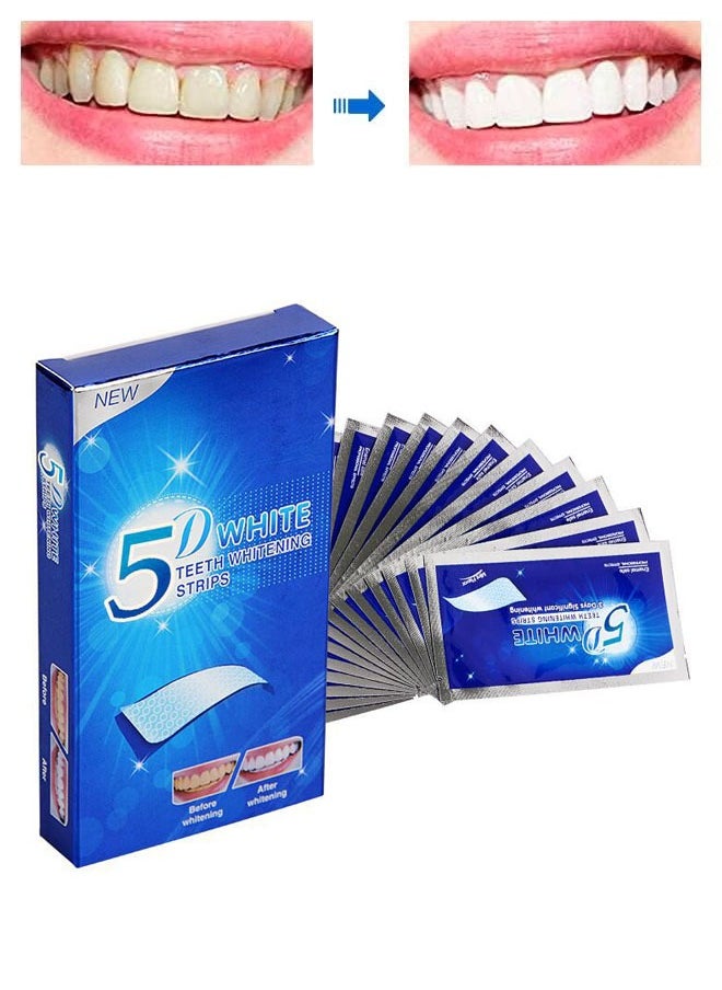 LOOPITYS 28 pcs 14 pairs of 5D Bright Teeth Whitening Strips Safe formula 100% authentic brand PAP+ Teeth Whitening Strips 14 treatments Professional Teeth Whitener for Enamel and Stains | Unisex  - Image 1