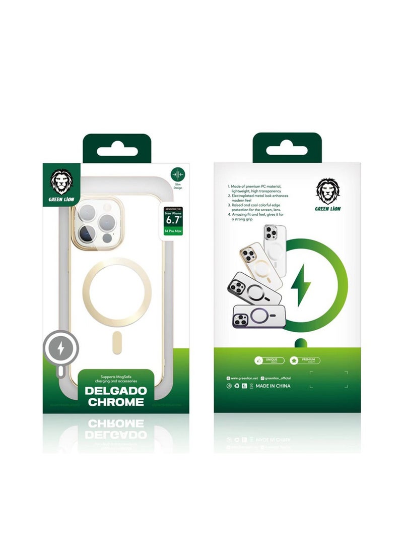Green Lion Delgado Chrome Magsafe Case for iPhone 14 Pro ( 6.1" ) - Silver - Image 2