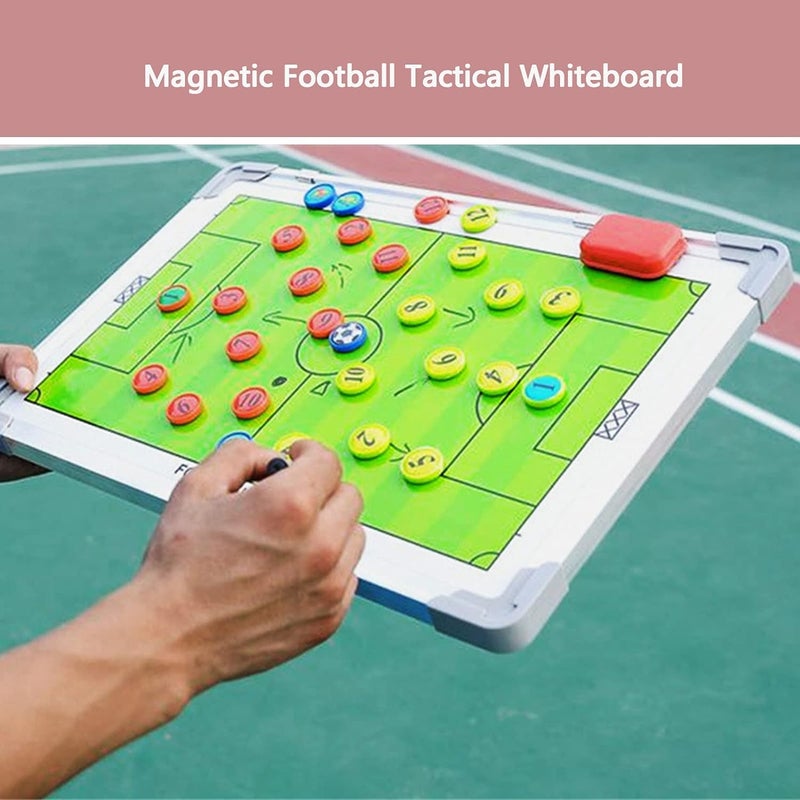 SLYK Portable Double-Sided Magnetic Coaching Board for Football, 18 x 12 inch, Professional Winning Strategy Training Assistant Tactics Board with Erasable Write-Wipe 2 in 1 Marker Pen - Image 2