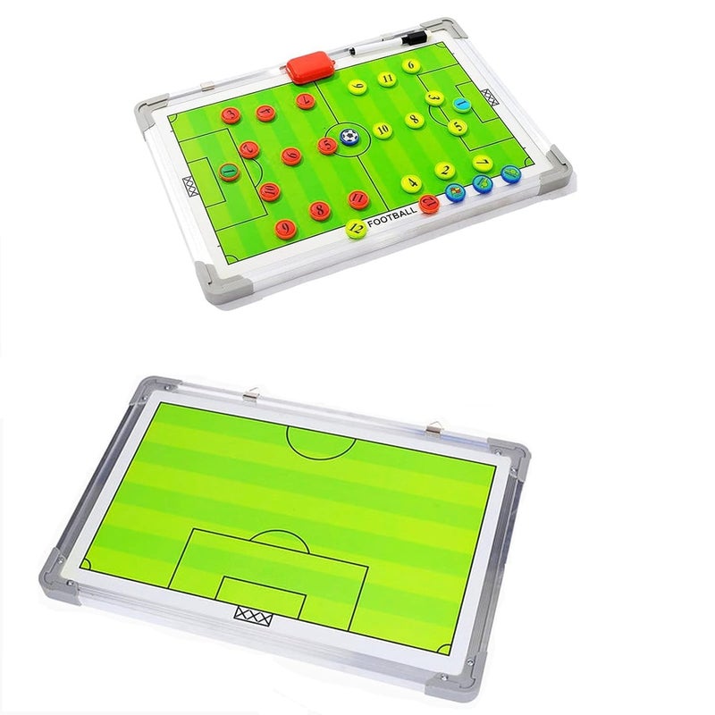 SLYK Portable Double-Sided Magnetic Coaching Board for Football, 18 x 12 inch, Professional Winning Strategy Training Assistant Tactics Board with Erasable Write-Wipe 2 in 1 Marker Pen - Image 1
