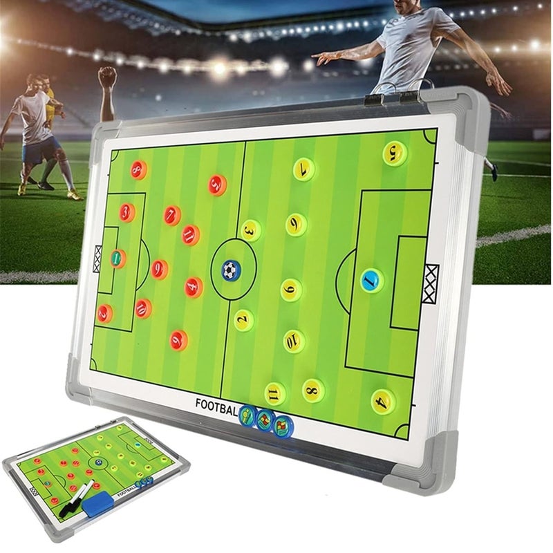 SLYK Portable Double-Sided Magnetic Coaching Board for Football, 18 x 12 inch, Professional Winning Strategy Training Assistant Tactics Board with Erasable Write-Wipe 2 in 1 Marker Pen - Image 4