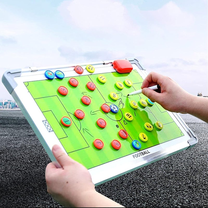 SLYK Portable Double-Sided Magnetic Coaching Board for Football, 18 x 12 inch, Professional Winning Strategy Training Assistant Tactics Board with Erasable Write-Wipe 2 in 1 Marker Pen - Image 3
