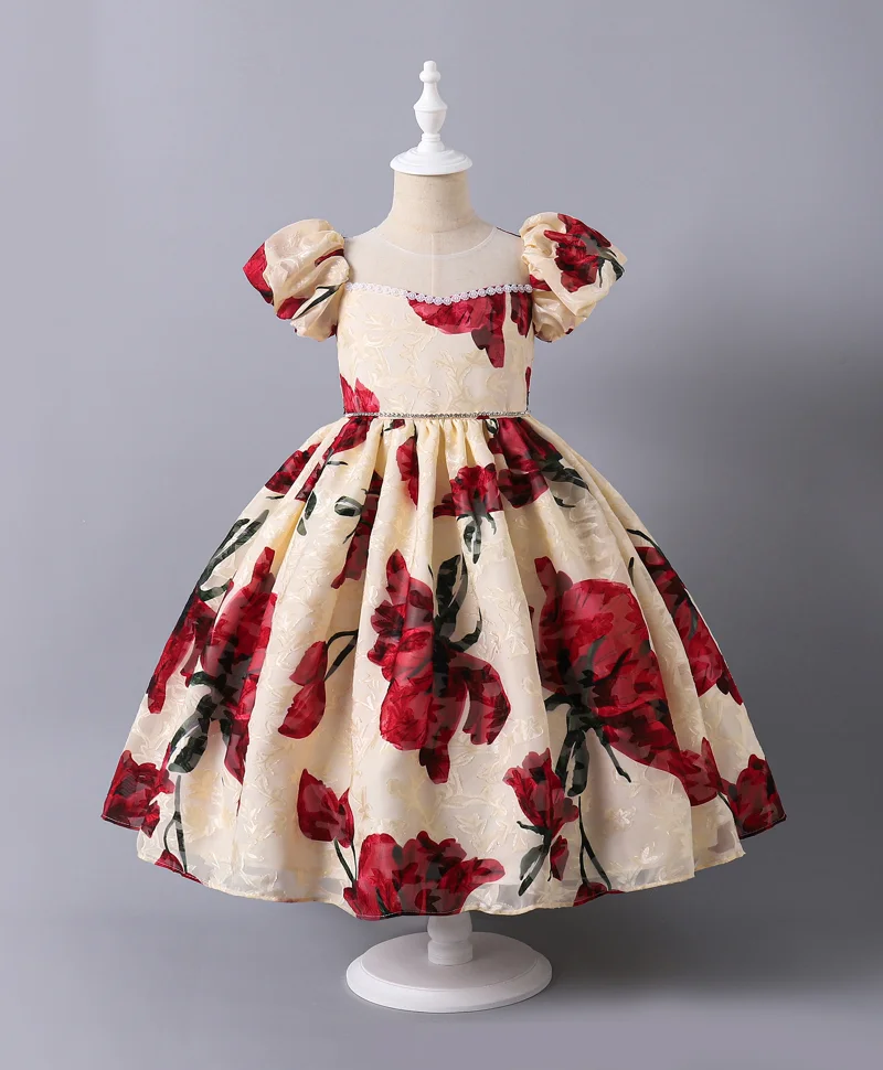 Mark & Mia Mark & Mia Floral All Over Printed Short Sleeves Party Dress - Beige