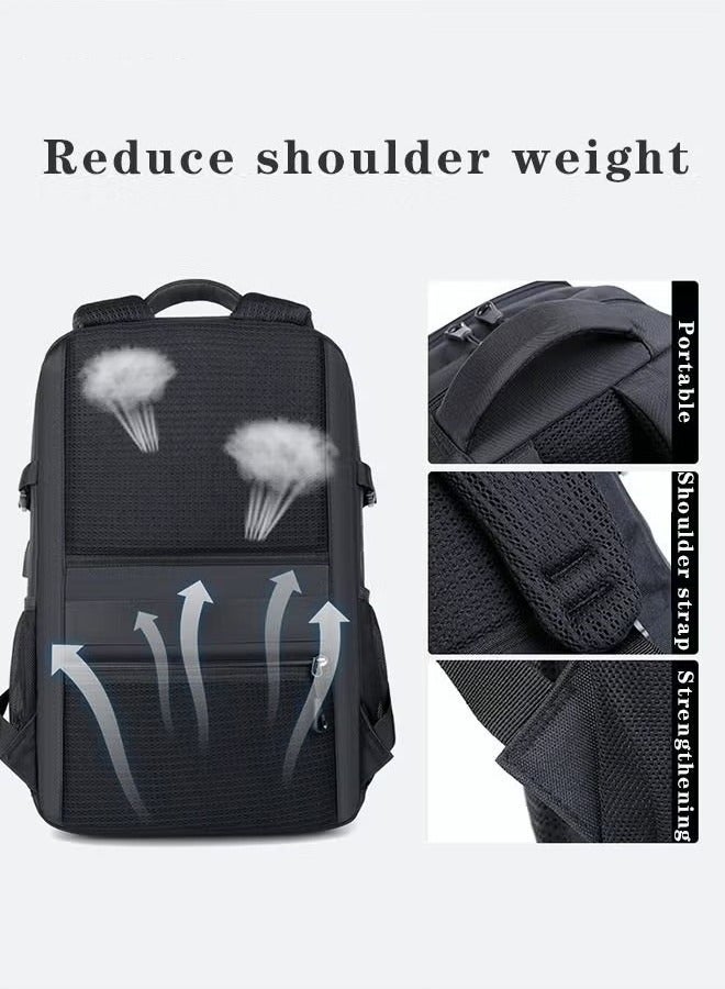 Canway Business Backpack with USB Charging Port and Headphone Plug Waterproof Travel Backpack College School Bag Computer Backpack for Men Women Fits 17 Inch Notebook - Image 5