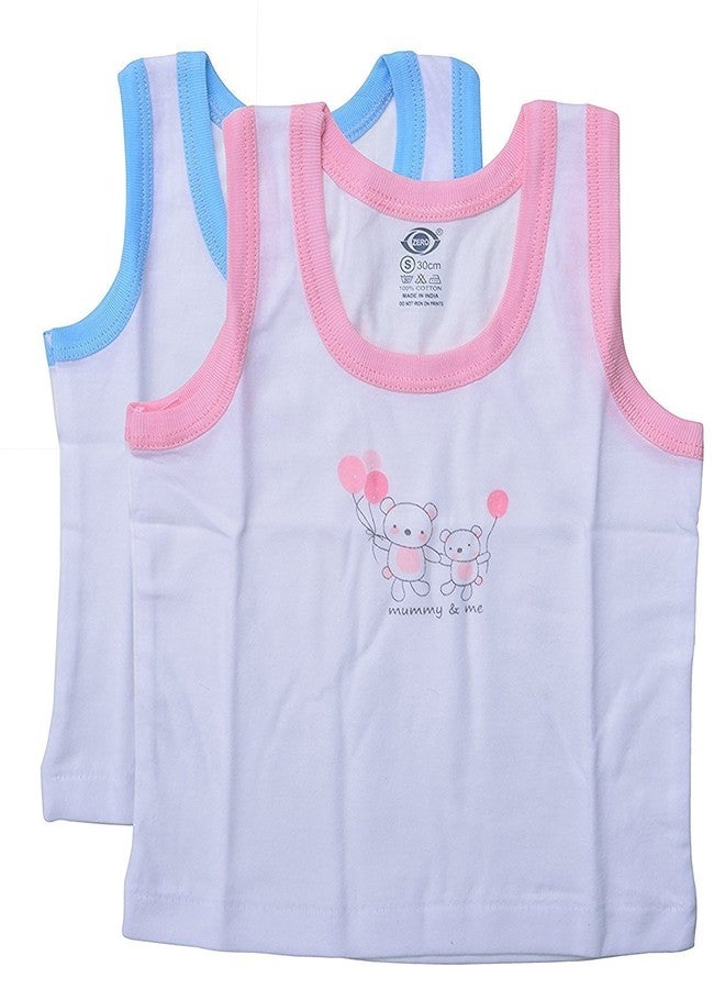 GOOD LUCK Goodluck Nonibud New Born Baby Kids Inner Wear Baniyan Unisex Printed Cotton Baby Sando Regular Fit Vest Cotton Housiery With Cartoon Print Pack Of 6 Pcs (Baby White Print, 3-6 Months) - Image 4