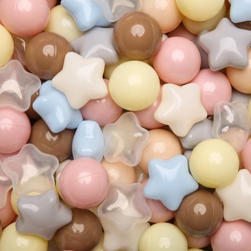 GOGOSO Ball Pits Balls Toddlers 50 100 200 500 Plastics Shape Ball NonPhthalate NonBPA NonToxic 22Inch Crush Proof Play Balls Cream Mix100 Balls - Image 1