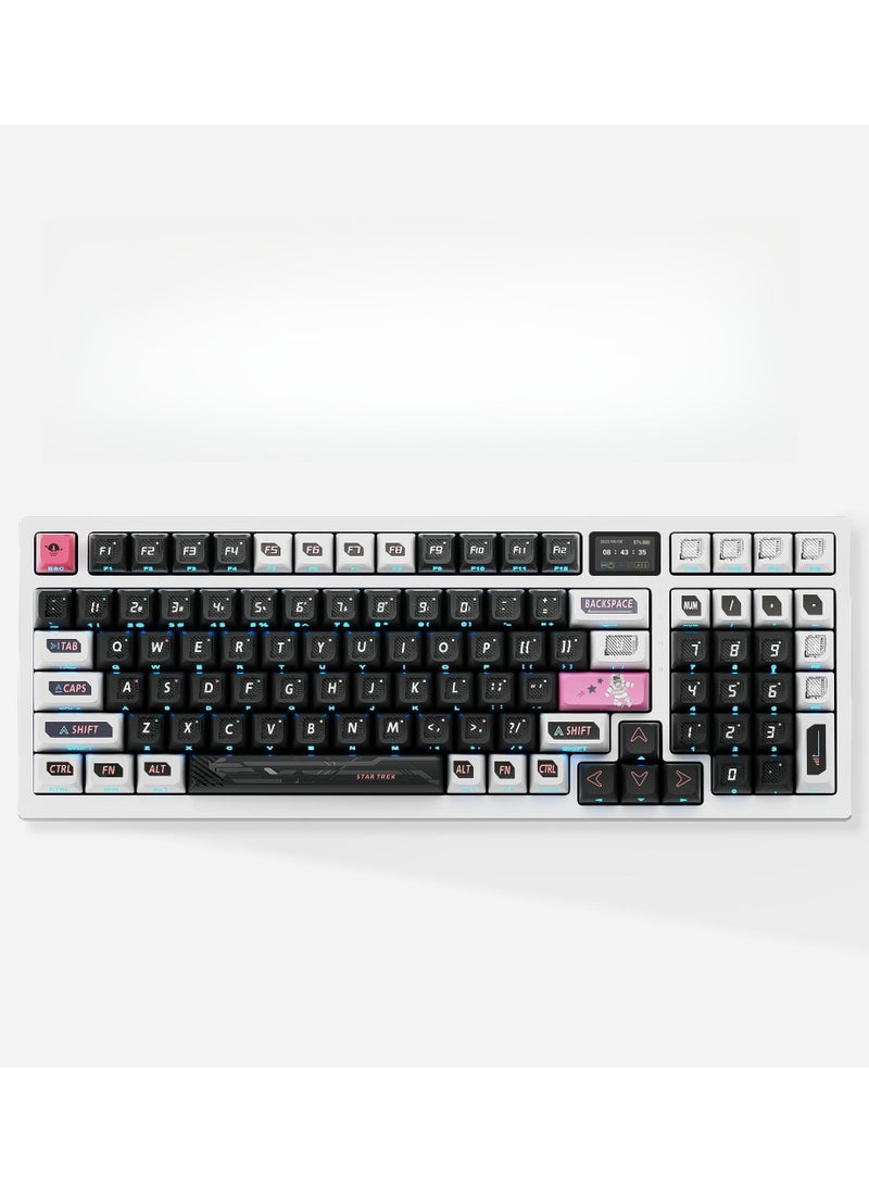 ZIDLI - ZIDLI FK980 Custom Mechanical Keyboard with DIY Display Screen RGB Gasket Structure KTT Hyacinth Switches Wireless Triple Connectivity 98-Key Compact Layout PBT Keycaps 5 Color Variants - Image 1