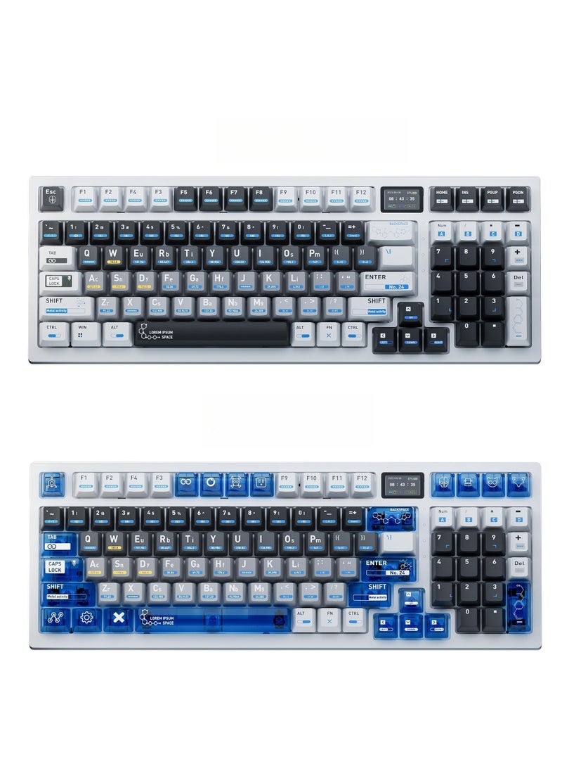 ZIDLI - ZIDLI FK980 Custom Mechanical Keyboard with DIY Display Screen RGB Gasket Structure KTT Hyacinth Switches Wireless Triple Connectivity 98-Key Compact Layout PBT Keycaps 5 Color Variants - Image 1