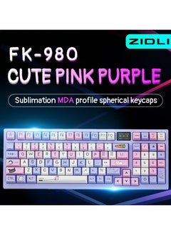 ZIDLI ZIDLI FK980 Custom Mechanical Keyboard with DIY Display Screen RGB Gasket Structure KTT Hyacinth Switches Wireless Triple Connectivity 98-Key Compact Layout PBT Keycaps 5 Color Variants  - Image 2