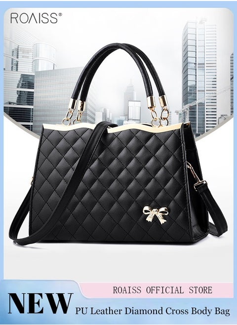 Women's Lingge Pu Leather Handbag Fashion Accessory Shoulder Bag Multi Pocket Zipper Open And Close Shoulder Bag