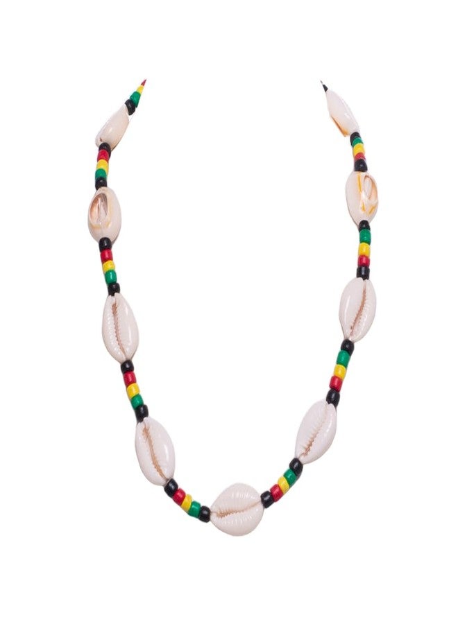 BlueRica Cowrie Shells and Rasta Coconut Shell Beads Necklace - Image 1