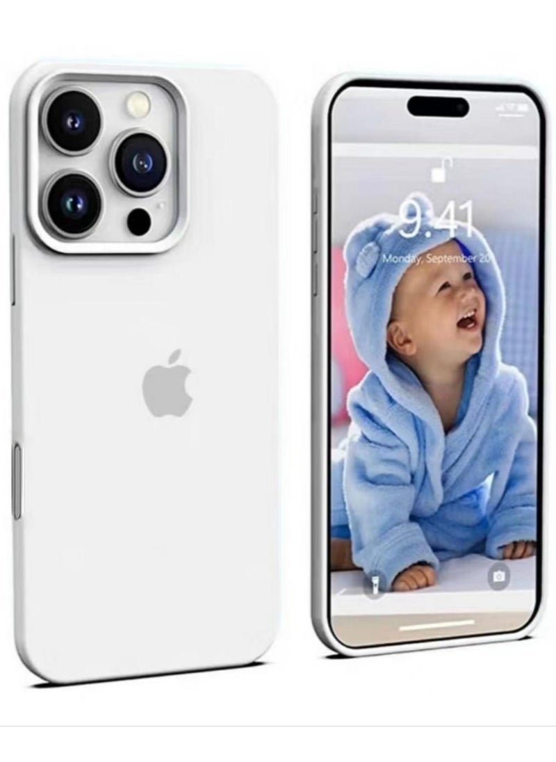 Generic Compatible with iPhone 16 Pro Max Case Liquid Silicone Case Full Body Protective Cover Shockproof Slim Phone Case Anti-Scratch Soft Microfiber Lining Comfortable Hold Touch Feeling and Anti-fingerprint White  - Image 1