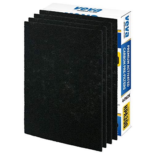 VEVA Precut for HPA300 Premium Carbon Activated Pre Filters 4 Pack Compatible with HW Air Purifier. Precision Fit for Easy Installation Advanced Filters - Image 1