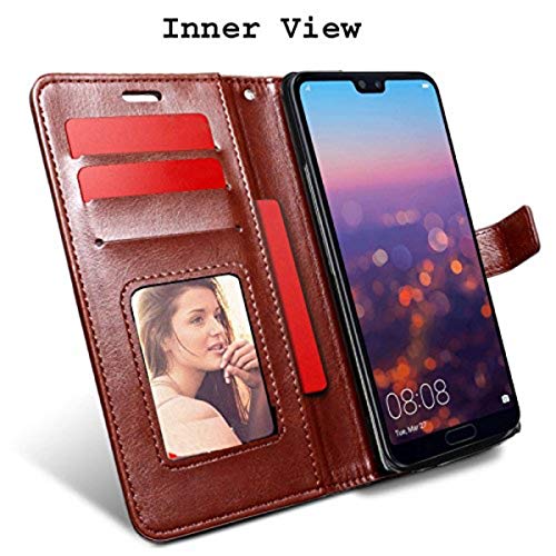 SHINESTAR Moto E7 Power Flip Back Cover | PU Leather Flip Cover Wallet Case with TPU Silicone Back Case Cover for Motorola Moto E7 Power - (Classic Brown) - Image 4