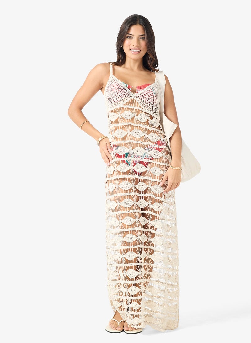 Ginger Crochet Slip Beach Dress - Image 5