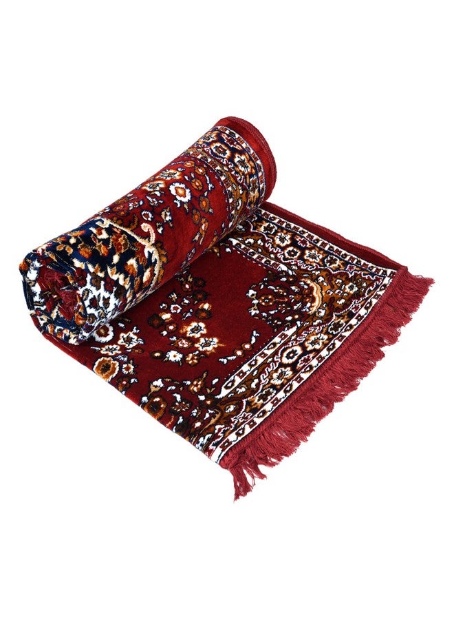 Kuber Industries Carpet | Velvet Floor Mat | Carpet for Hall | Carpet for Living Room | Carpet for Bedroom | Area Rug | Solid Prayer Mat |Heavy V.V Carpet | 5x7 Feet | Maroon - Image 2