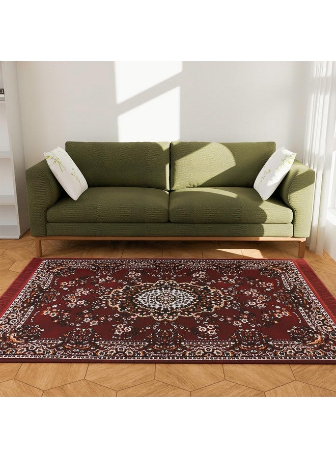 Kuber Industries Carpet | Velvet Floor Mat | Carpet for Hall | Carpet for Living Room | Carpet for Bedroom | Area Rug | Solid Prayer Mat |Heavy V.V Carpet | 5x7 Feet | Maroon - Image 4