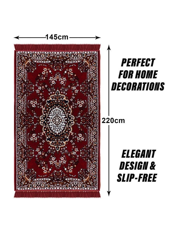 Kuber Industries Carpet | Velvet Floor Mat | Carpet for Hall | Carpet for Living Room | Carpet for Bedroom | Area Rug | Solid Prayer Mat |Heavy V.V Carpet | 5x7 Feet | Maroon - Image 3