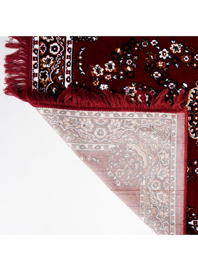 Kuber Industries Carpet | Velvet Floor Mat | Carpet for Hall | Carpet for Living Room | Carpet for Bedroom | Area Rug | Solid Prayer Mat |Heavy V.V Carpet | 5x7 Feet | Maroon - Image 5