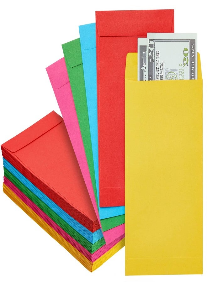 Paper Junkie 100 Pack Colorful Money Envelopes for Cash, Payroll, Money Saving, Coins, Currency, 100GSM (4 x 7 In) - Image 1
