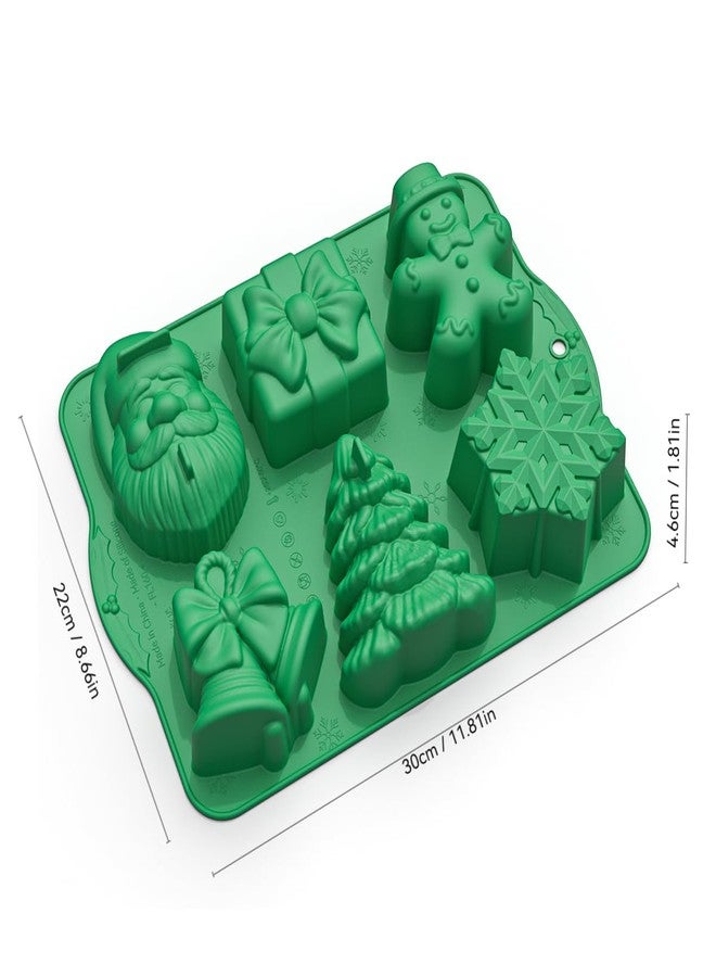 Apiocmy Christmas Silicone Molds, Large Size Xmas 3D Christmas Baking Mold with Scraper for Cakes, Handmade Soap, Chocolate, Jello, soap, Candy and Candles (Green) - Image 4