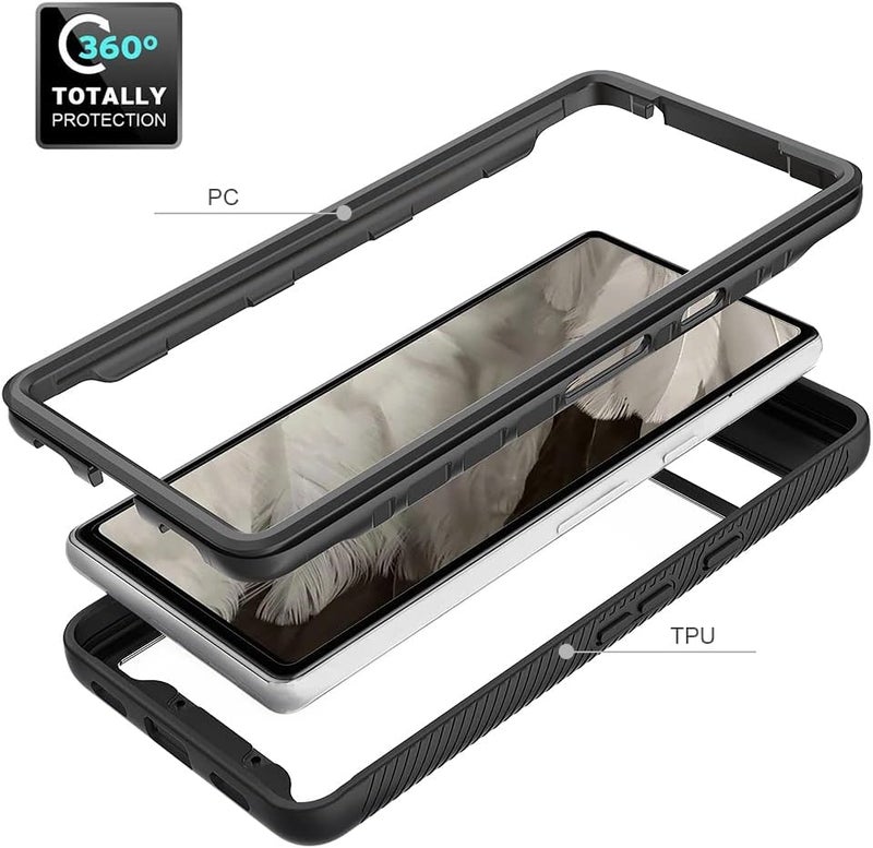 زيني غطاء لهاتف Google Pixel 7a، حماية صدمات 360 درجة مع حماية شاملة وواقي شاشة مدمج، غطاء خارجي متين بإطار - أزرق داكن - Image 5