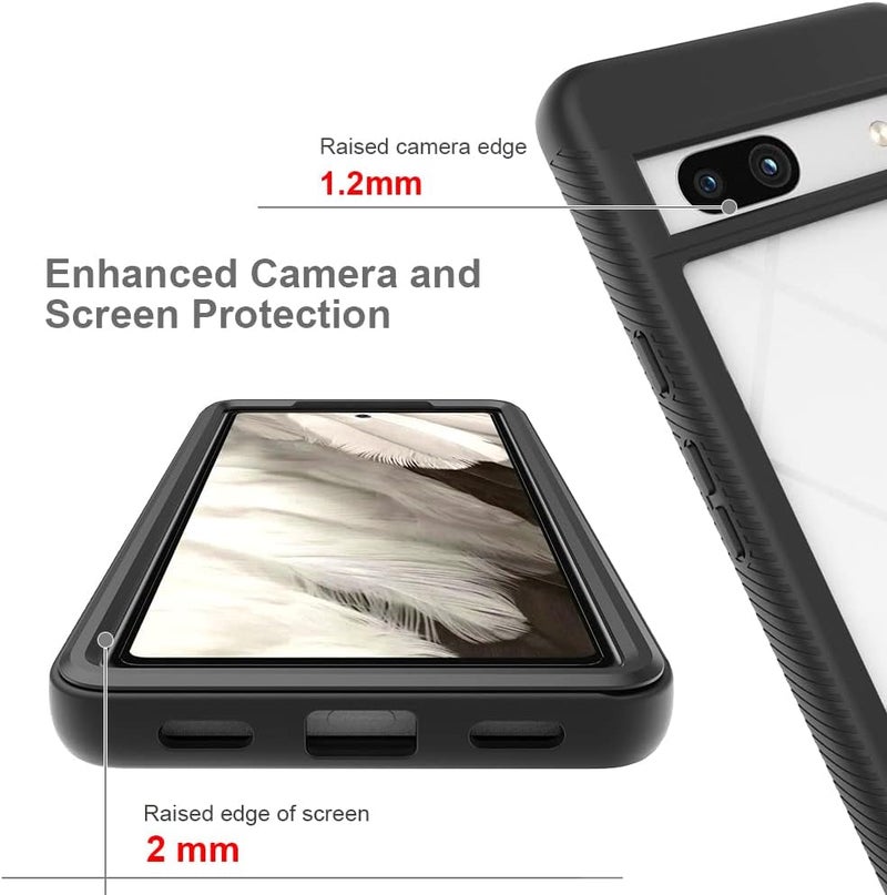 زيني غطاء لهاتف Google Pixel 7a، حماية صدمات 360 درجة مع حماية شاملة وواقي شاشة مدمج، غطاء خارجي متين بإطار - أزرق داكن - Image 4