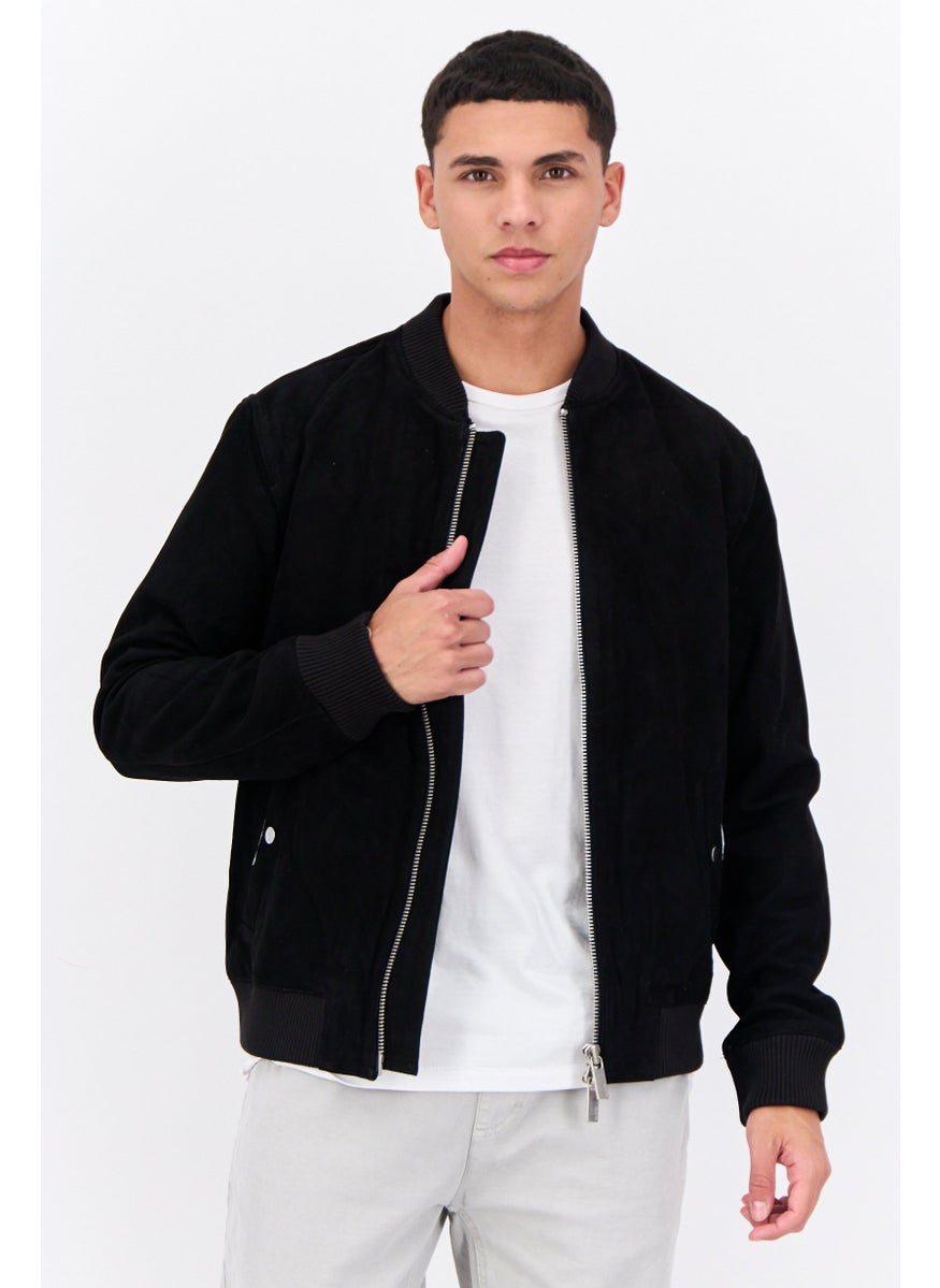 Selected Homme Men Solid Motorcycle Jacket, Black  - Image 1