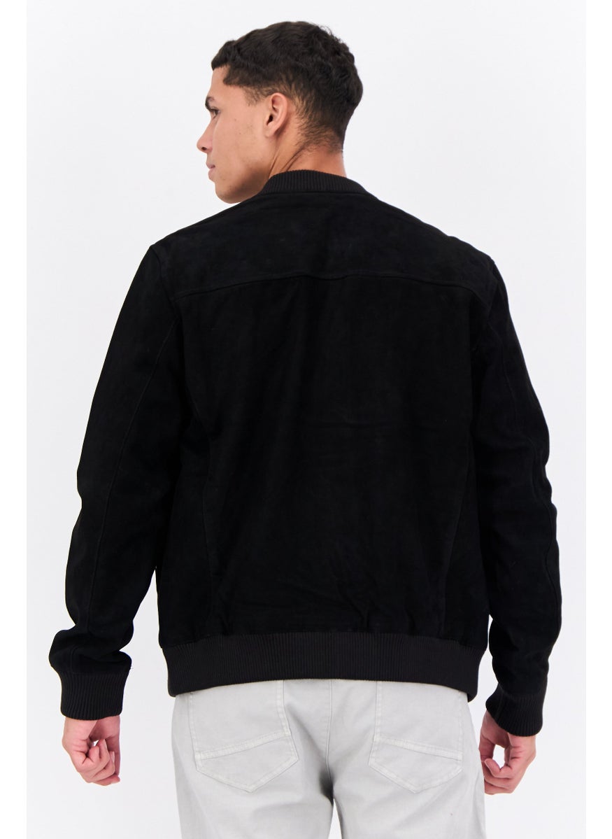 Selected Homme Men Solid Motorcycle Jacket, Black  - Image 3