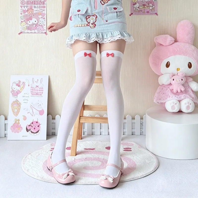 Sweet Bowknot Over Knee Socks for Women - Image 4